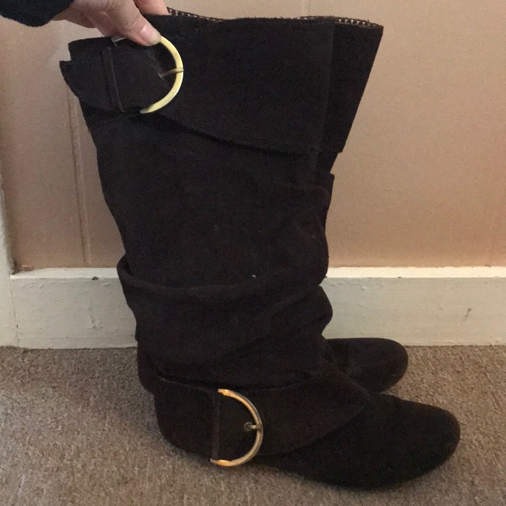 Naughty Monkey Suede Buckle Boots